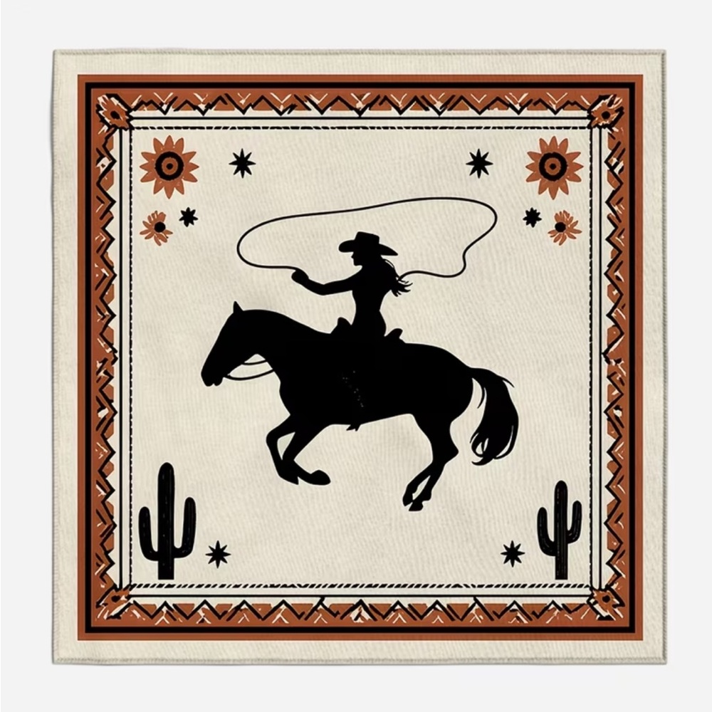 🐴 Western Cowgirl Horse & Lasso Bandana Scarf